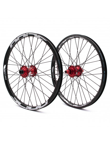 Roues 20" (406) Pride Control V1 20/10mm Red - V-Brake/Disque